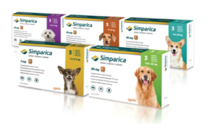 packs of simparica flea and tick treatment for dogs