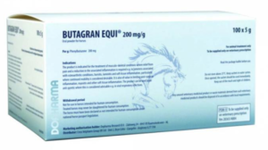 box of 100 butagran sachets for horses.
