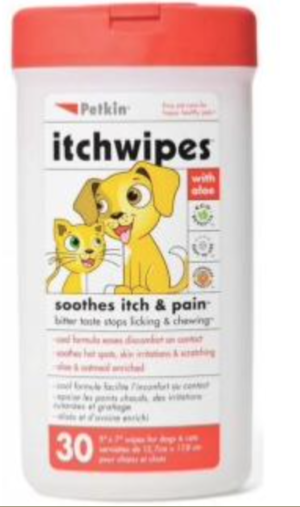petkin itch stop wipes