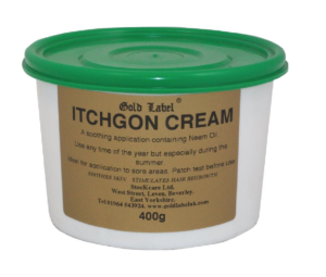 gold label itchgon cream tub for horses