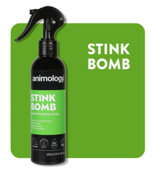 animology stink bomb deodorising spray for dogs