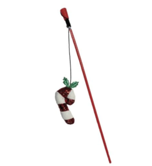 candy cane teaser cat toy