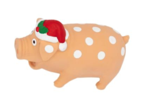 festive piggy dog toy