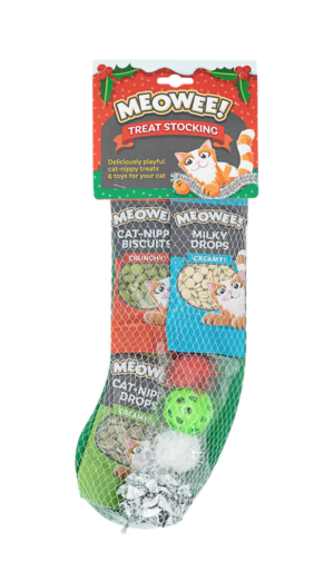 meowee cat treat stocking