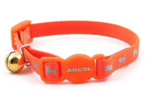 orange soft weave cat collar