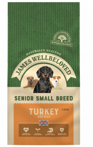 james wellbeloved turkey & rice dry dog food for small breeds
