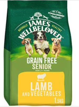 james wellbeloved lamb grain free senior dry food for dogs