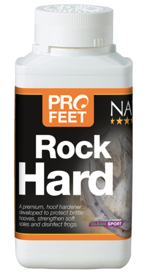 bottle of naf pro feet rock hard for horses