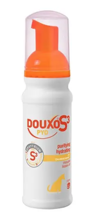 150ml bottle of douxo s3 pro mousse for dogs
