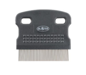 buster flea comb with metal teeth helps remove fleas and their eggs from your cat and dog