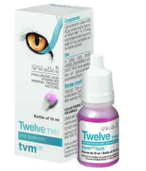 bottle of twelve eye drops for dogs cat and horses