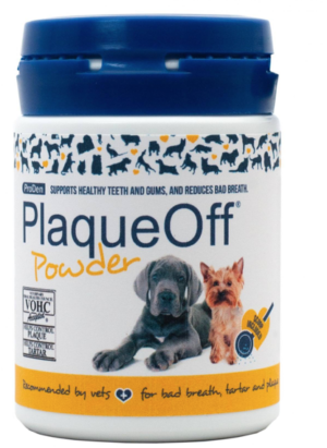 tub of plaque off powder for cats and dogs