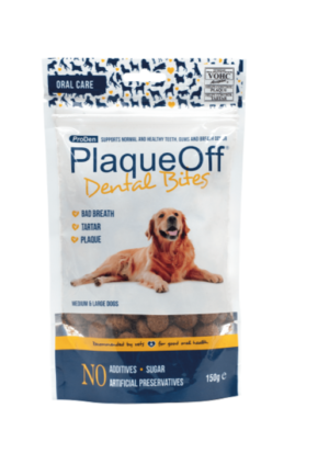 150g pack of plaque off dental bites for large dogs