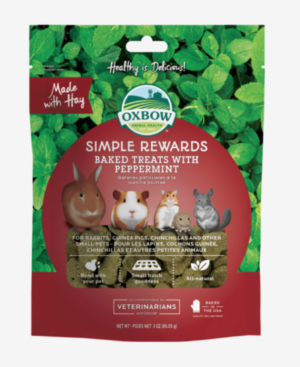 oxbow baked treats with peppermint for rabbits, guinea pigs and chinchilla