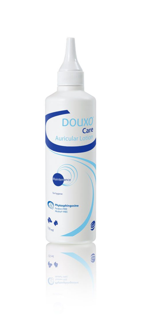 bottle of douxo ear cleaner for dogs and cats