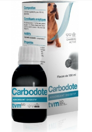 100ml bottle of carbodote activated charcoal for cats and dogs