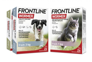 packs of frontline wormer for dogs and cats