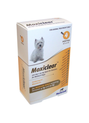 pack of moxiclear spot on for medium sized dogs