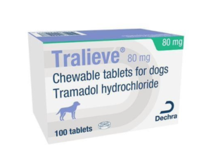 pack of 100 80mg tralieve chewable tablets for dogs