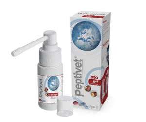 bottle of peptivet oto gel for dogs and cats