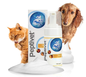 peptivet foam soothing shampoo for dogs and cats