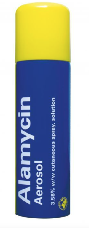 140g can of alamycin aerosol spray