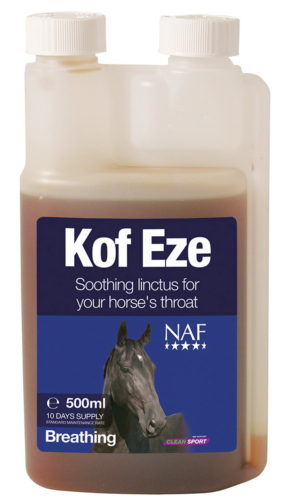 bottle of naf kof eze liquid for horses