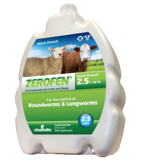 zerofen 2.5% oral suspension for cattle and sheep
