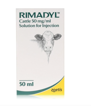 bottle of rimadyl injection for cattle