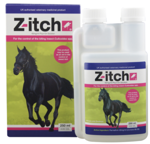 250 ml bottle of z-itch for horses and donkeys with sweet itch