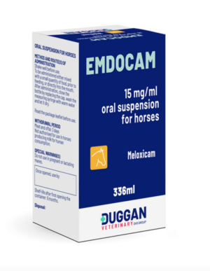 bottle of emdocam oral solution for horses