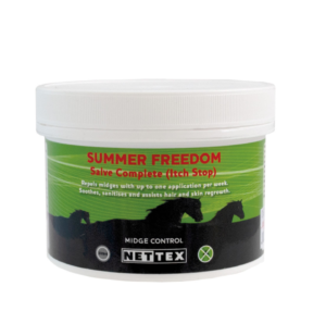 tub of nettex summer freedom salve for horses