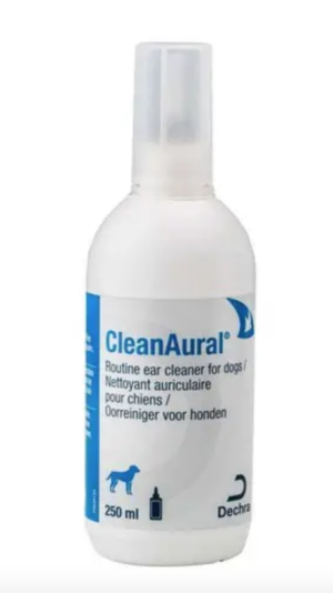 bottle of cleanaural ear cleaner for dogs and cats