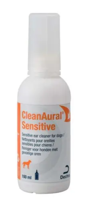 bottle of can aural sensitive ear cleaner for dogs