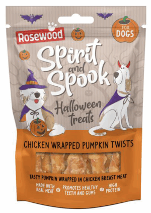 Halloween Chicken Wrapped Pumpkin Dog Treats - 100g