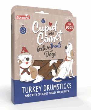 Rosewood Cupid & Comet Turkey Drumsticks Gift Box for Dogs - 160g